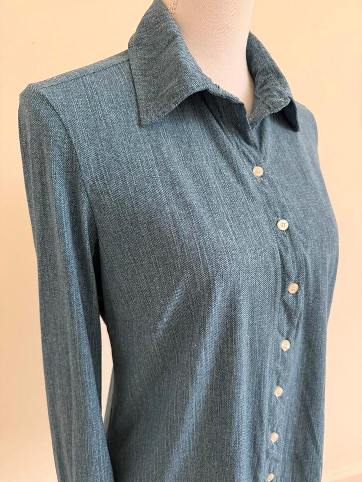 Zgn Studio Anneloes denimlook blouse L 38/40, Kleding | Dames, Blouses en Tunieken, Zo goed als nieuw, Maat 38/40 (M), Blauw, Ophalen of Verzenden