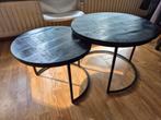 2 zwarte salontafels, Ophalen, Rond, Minder dan 50 cm, 50 tot 100 cm