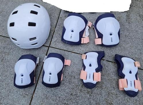 Oxelo kinder bescherming ( helm, knie, pols en elleboog), Fietsen en Brommers, Fietsaccessoires | Fietshelmen, Gebruikt, Meisje