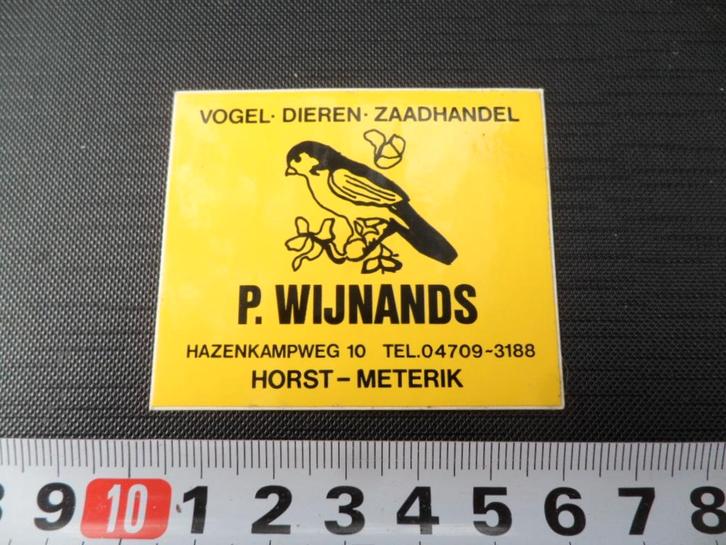 sticker horst meterik vogel dieren zaadhandel p wijnands, Verzamelen, Stickers, Zo goed als nieuw, Ophalen