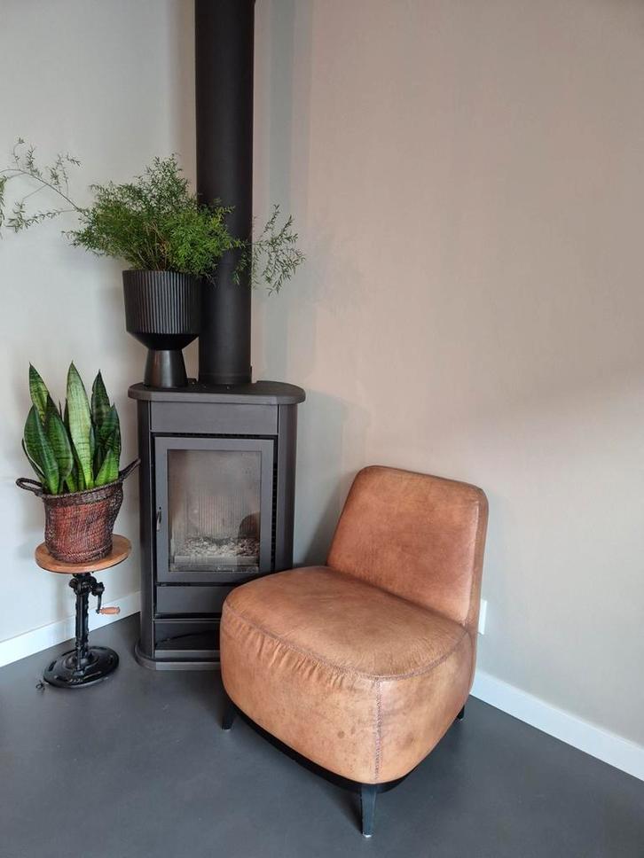 Fauteuil cognac leer, Huis en Inrichting, Banken | Sofa's en Chaises Longues, Zo goed als nieuw, Eenpersoons, Minder dan 150 cm