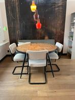 Eettafel Woood  Matteo, complete set, Ophalen, Zo goed als nieuw, Rond, 100 tot 150 cm