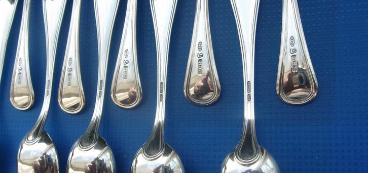 Zilveren Italiaanse design mokka lepeltjes., Antiek en Kunst, Antiek | Goud en Zilver, Zilver, Verzenden
