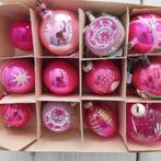 Oude kerst/ antieke en oude glazen kerstballen In roze, Diversen, Ophalen of Verzenden