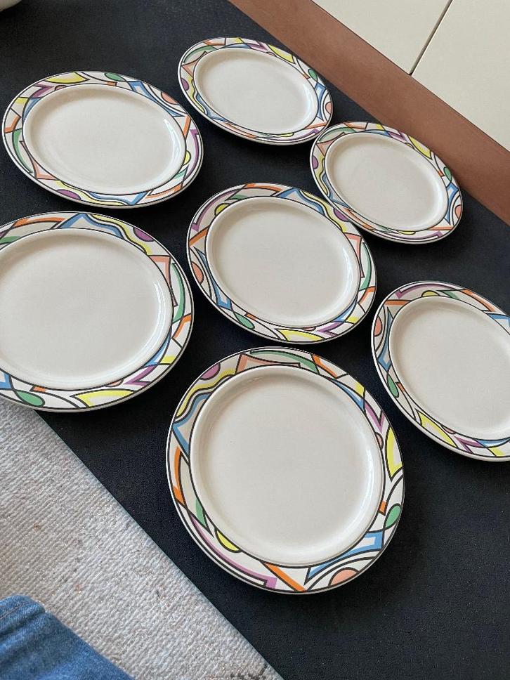 Rosenthal 7 ontbijtbordjes – ontwerp Dorothy Hafner, Antiek en Kunst, Antiek | Servies los, Ophalen
