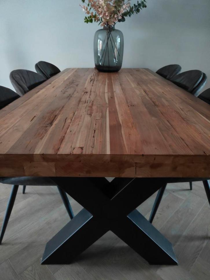 Taek houte eettafel, Huis en Inrichting, Tafels | Eettafels, Gebruikt, 50 tot 100 cm, 100 tot 150 cm, Vijf personen of meer, Rechthoekig