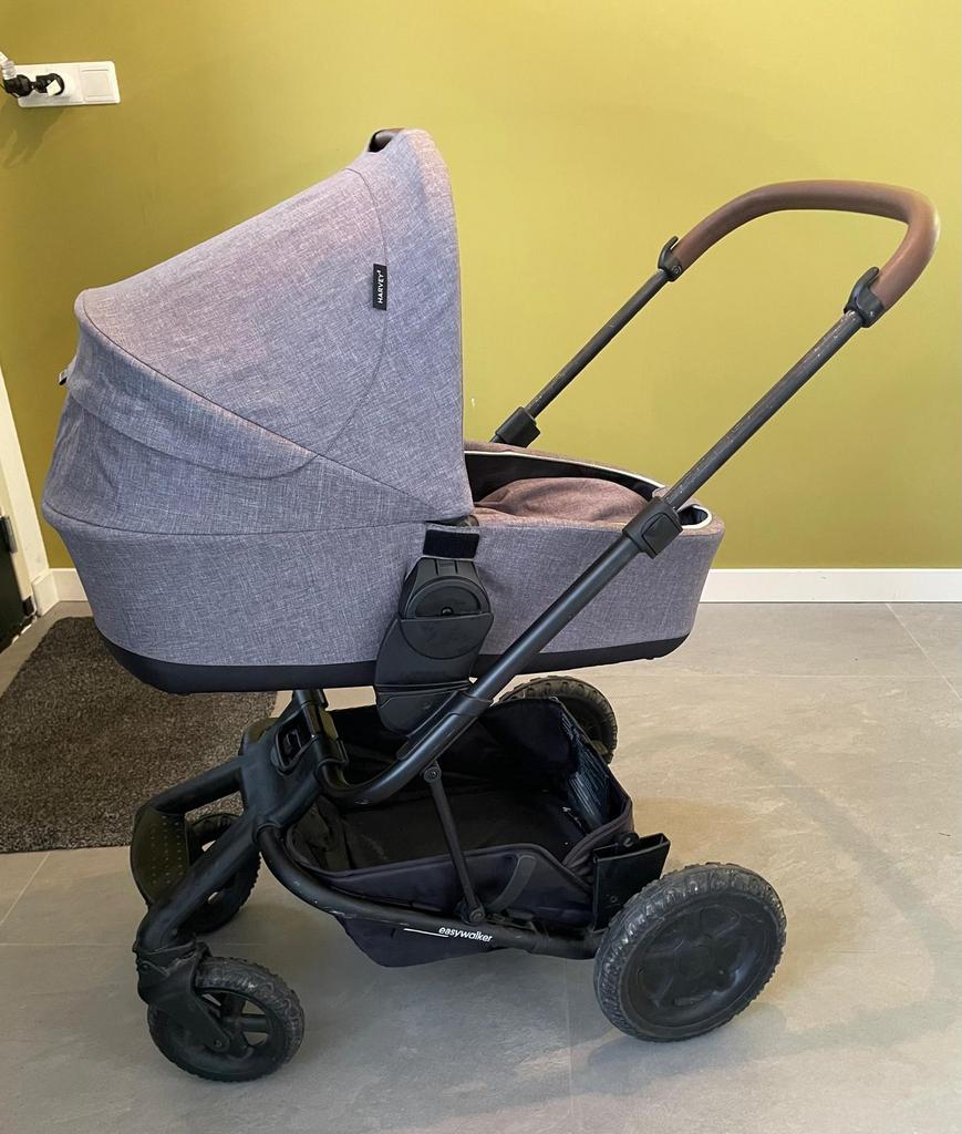 Easywalker Harvey 2 Exclusive Grey, compleet met uitbreiding, Kinderen en Baby's, Kinderwagens en Combinaties, Gebruikt, Combiwagen
