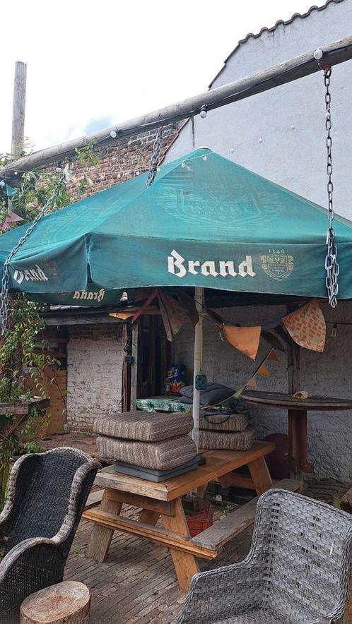 Grote horeca Brand parasol 4m, Tuin en Terras, Parasols, Gebruikt, Meer dan 4 meter, Waterdicht, Ophalen