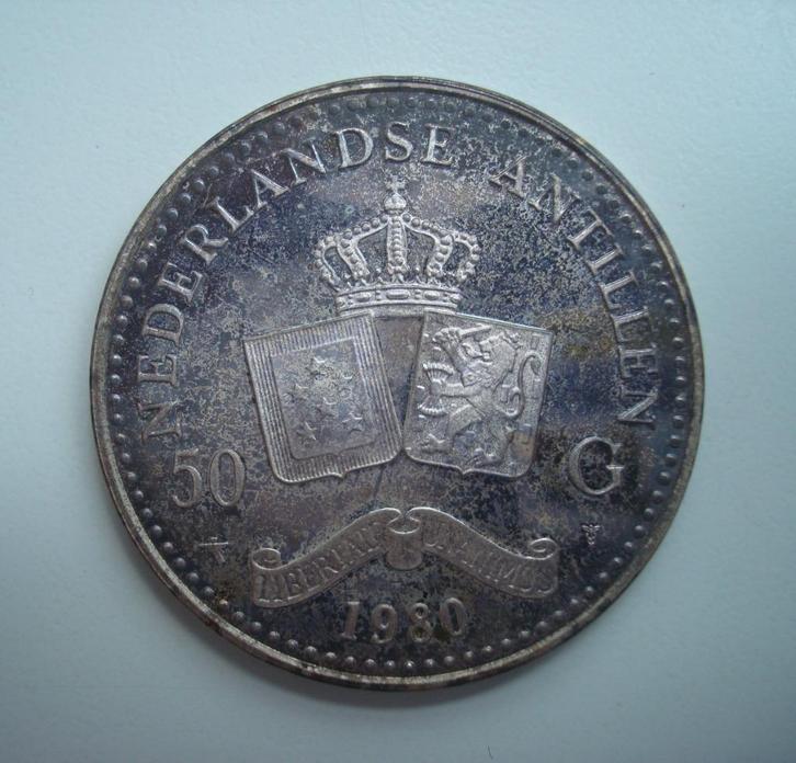 Nederlandse Antillen - 50 Gulden 1980 Proof - zilver -, Postzegels en Munten, Munten | Nederland, 50 gulden, Koningin Beatrix