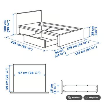 Eenpersoons bed Ikea Malm - afbeelding 6
