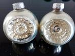 Antieke glazen kerstballen met deuk zilver, Diversen, Kerst, Ophalen