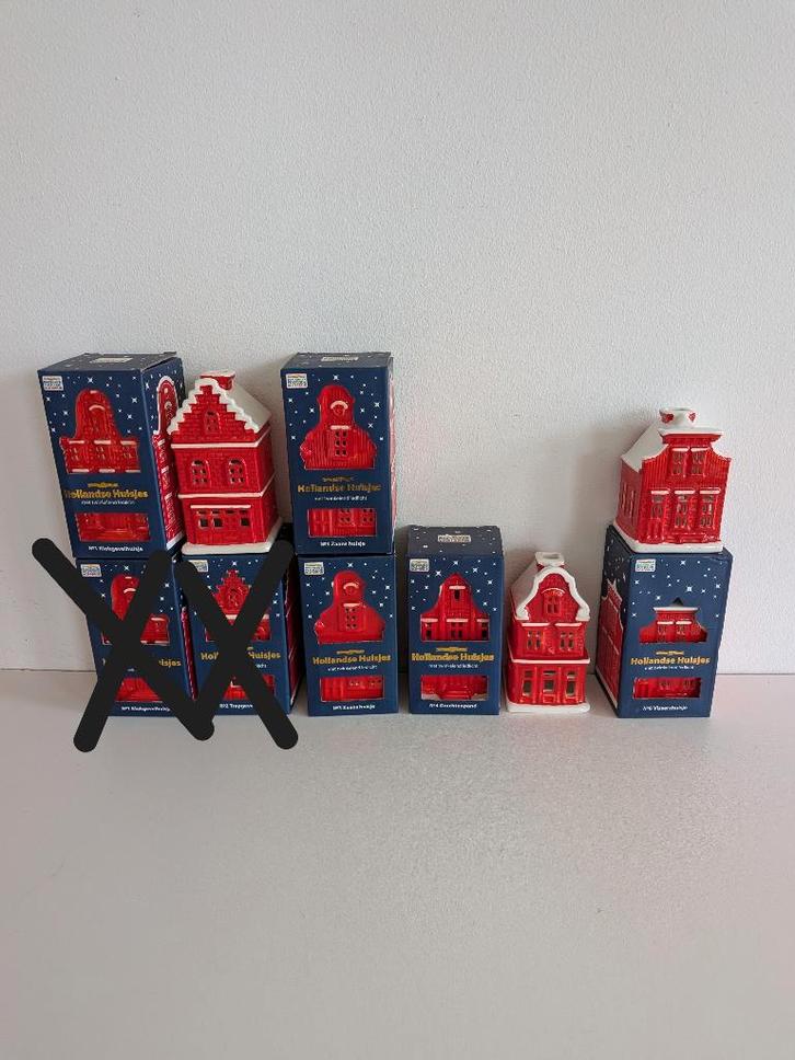 Set van 8  Hollandse Huisjes van de Postcodeloterij 1-6, Diversen, Kerst, Zo goed als nieuw, Ophalen of Verzenden