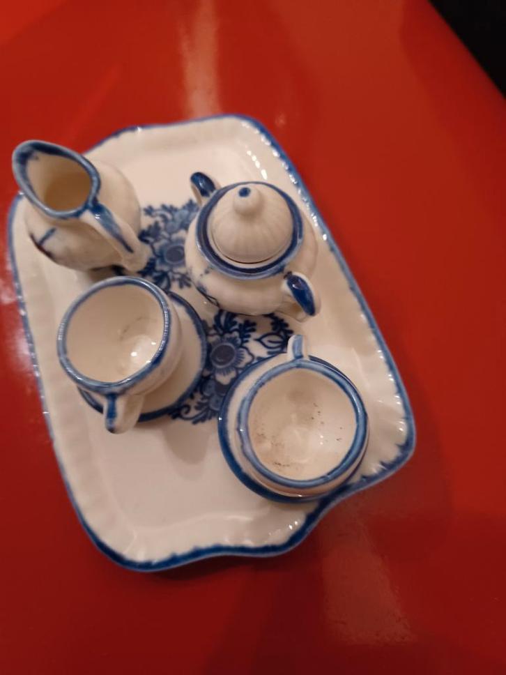 Miniatuur Aardewerk Servies Blauw Wit Delfts Blauw, Antiek en Kunst, Antiek | Keramiek en Aardewerk, Ophalen of Verzenden
