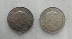 2 zilveren Juliana rijksdaalders 1960, Postzegels en Munten, Munten | Nederland, Verzenden, Koningin Juliana, 2½ gulden