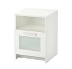 2 nachtkastjes zgan wit, Huis en Inrichting, Kasten | Ladekasten, Ophalen, 1 of 2 laden, Zo goed als nieuw, Minder dan 100 cm