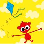 Schilderij in vrolijke kleuren op canvas: vliegerbeestje, Ophalen, Wanddecoratie