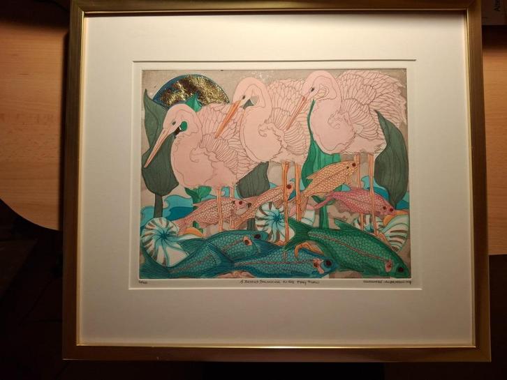 Aquatint-ets van Margaret Albritton, Antiek en Kunst, Kunst | Etsen en Gravures, Ophalen of Verzenden