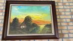 Klassiek Landschap Schilderij J. Hoogeveen Gesigneerd, Ophalen