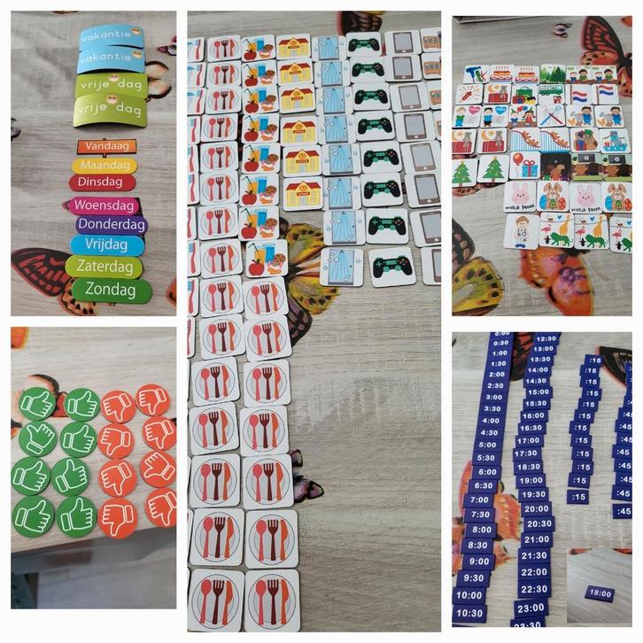 Uitgebreide dag planning magneten set o.a. voor autisme, Kinderen en Baby's, Kinderspulletjes, Zo goed als nieuw, Ophalen of Verzenden