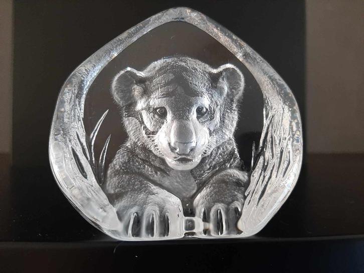 Mats Jonasson kristallen tijgerwelp!, Antiek en Kunst, Antiek | Glas en Kristal, Ophalen of Verzenden