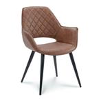 Moos (Happy Chairs) Armstoel Moreno PU-Mat Mocca nieuw., Huis en Inrichting, Stoelen, Ophalen of Verzenden, Nieuw, Bruin, Eén