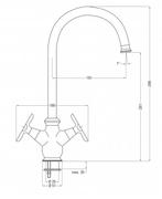 Nostalgische keukenkraan, tweeknops mengkraan, Ixia chroom, Ophalen of Verzenden, Nieuw