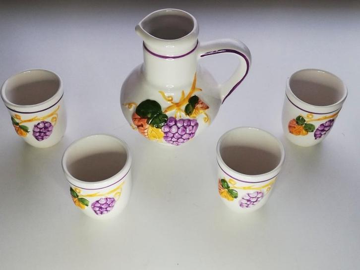 Karaf met 4 bekers, Antiek en Kunst, Antiek | Keramiek en Aardewerk, Ophalen