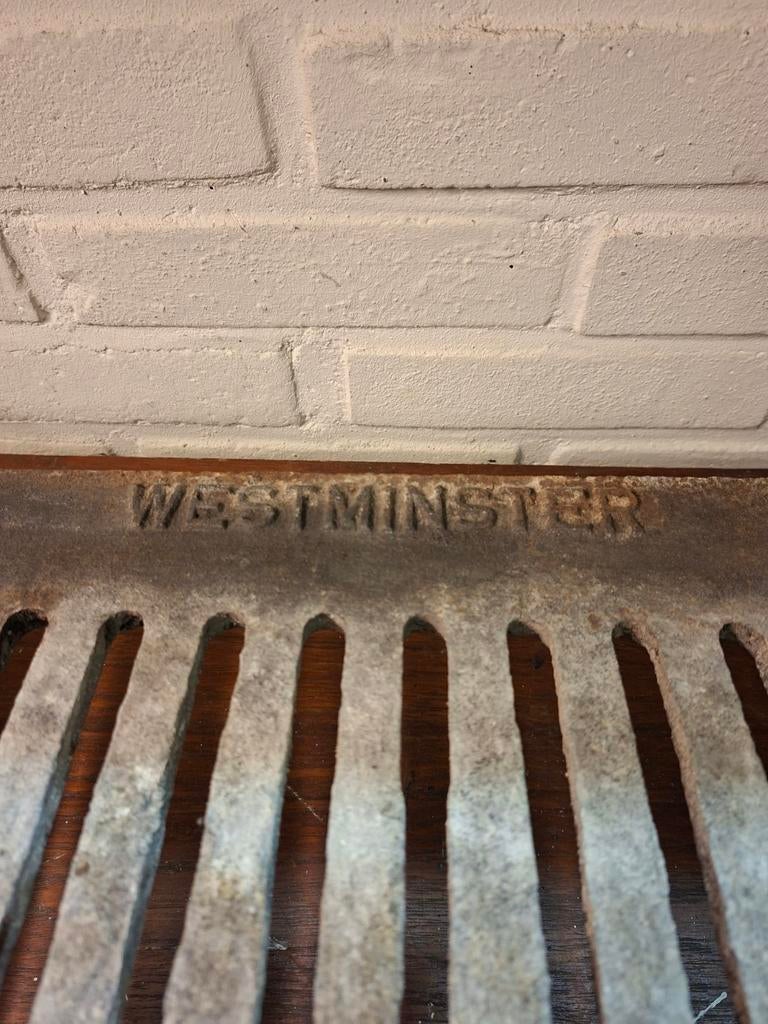 Te koop Westminster open haard met metalen beschermgordijn, Ophalen of Verzenden, Gebruikt, Inbouwhaard, Houthaard