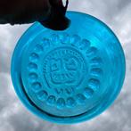 Vintage raamhanger suncatcher blauw glas (Ø≈15cm), Antiek en Kunst, Antiek | Glas en Kristal, Ophalen of Verzenden