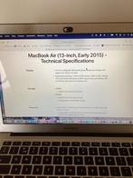 MacBook Air 13-inch (Early 2015) - Goed Onderhouden, Computers en Software, Apple Macbooks, Gebruikt, 2 tot 3 Ghz, Qwerty, 13 inch
