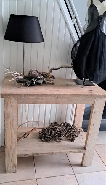 Bieden Steigerhouten tafeltje 80x70x40 cm beschikbaar voor biedingen