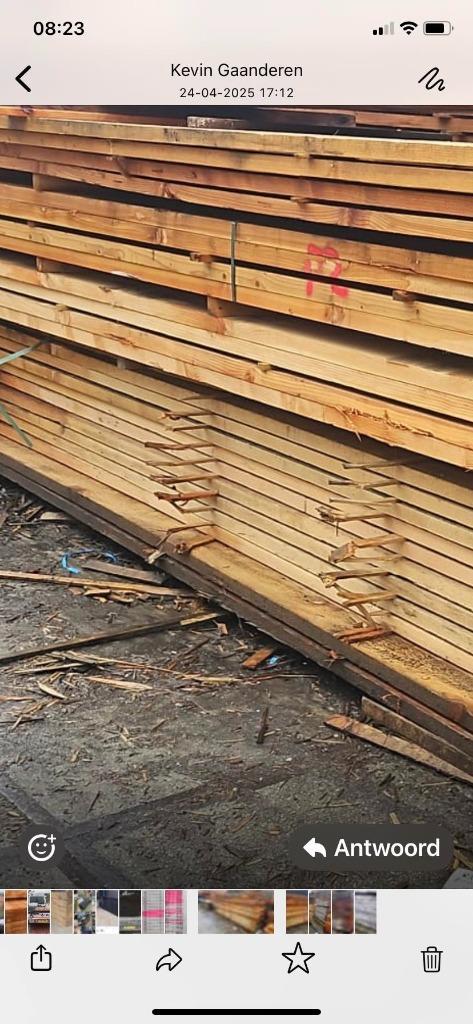 Douglas Balk 15 x 4,5 cm x 5 meter lang, Huis en Inrichting, Krukjes, Nieuw, Hout, Ophalen