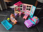 Barbiehuis met auto, dreamtopia eenhoorn en Barbies!, Ophalen of Verzenden, Gebruikt, Barbie