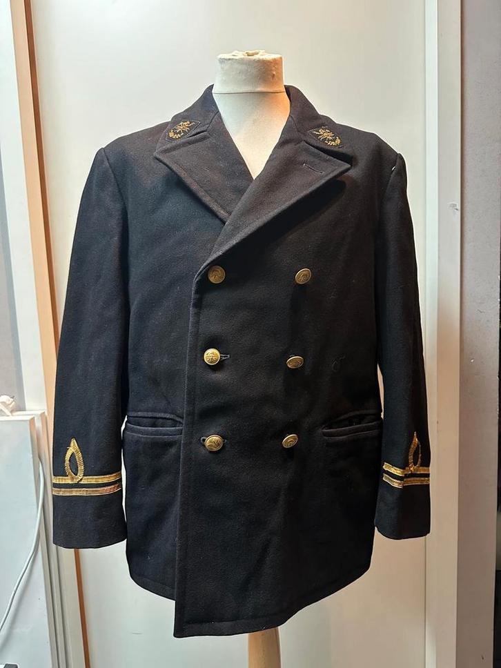 Vintage Brandweer Jas - Uniek Stuk, Kleding | Heren, Kostuums en Colberts, Gedragen, Overige maten, Zwart, Ophalen of Verzenden