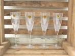 4 Cristal RCR Champagne glazen 38739, Glas of Glazen, Gebruikt, Ophalen of Verzenden, Glas