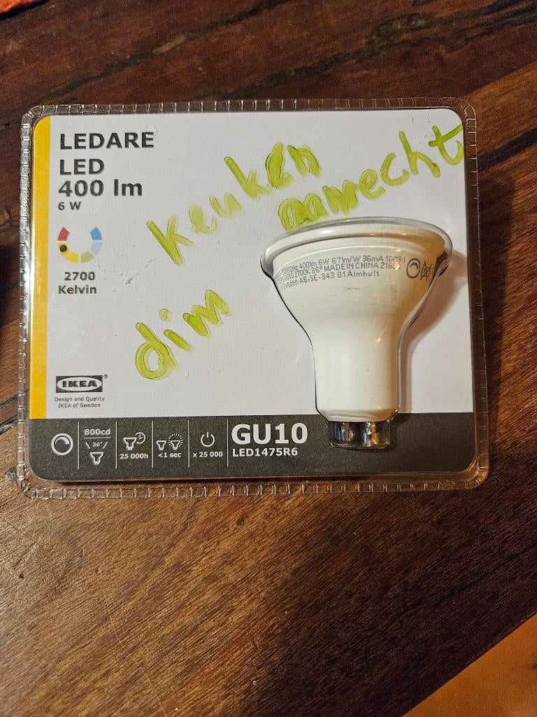 LED halogeen 400 lm 6W GU10 dimbaar, Led-lamp, Minder dan 30 watt, Nieuw, Bipin of Steekvoet