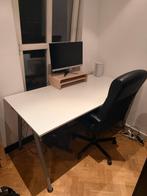 IKEA Bureau 160x80 wit met grijze poten, Huis en Inrichting, Bureaus, Ophalen, Gebruikt, Bureau