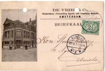 Reclamekaart Amsterdam Stoomvaartmaatschappij Nederland 1911 beschikbaar voor biedingen