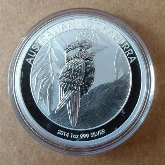 1 oz Zilver Kookaburra munt van 2014 uit Australië, Postzegels en Munten, Edelmetalen en Baren, Zilver, Ophalen of Verzenden