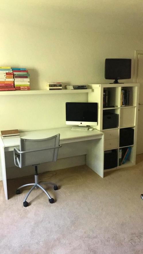 Bureau, plank en vakkenkast van Ikea, Huis en Inrichting, Bureaus, Zo goed als nieuw, Ophalen