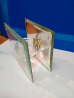 Glazen houder met spiegel voor waxinelichtje, Ophalen of Verzenden, Overige materialen, Minder dan 25 cm