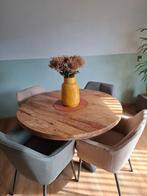Ronde Eettafel Mangohout 110cm, Huis en Inrichting, Tafels | Eettafels, Ophalen, Overige materialen, Gebruikt, Mangohout