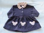 Donkerblauw fleecejurkje met fluwelen kraag en beertjes 68, Ophalen of Verzenden, Zo goed als nieuw, Meisje, Jurkje of Rokje
