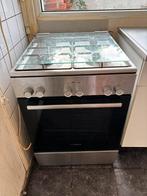RVS Bosch gasfornuis met elektr. oven, Witgoed en Apparatuur, Fornuizen, Ophalen, 4 kookzones, Zo goed als nieuw, Gas