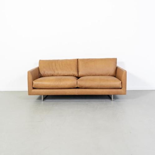 1x Montis Axel Bank 3-zits/190cm Buffalo Leder - Cognac, Huis en Inrichting, Banken | Bankstellen, Zo goed als nieuw, Rechte bank
