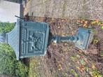 Nostalgische staande brievenbus op sokkel groen, Tuin en Terras, Brievenbussen, Ophalen, Gebruikt, IJzer, Staande brievenbus