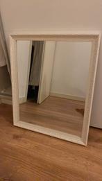 Gebroken witte barokstyle spiegel, Ophalen of Verzenden, Zo goed als nieuw, Minder dan 100 cm, Rechthoekig