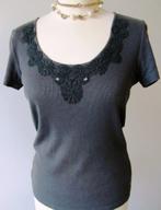 Bandolera shirt met borduursel en steentjes maat 36., Overige kleuren, Ophalen of Verzenden, Zo goed als nieuw, Korte mouw