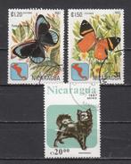 Nicaragua Vlinders en een hond Motief, Postzegels en Munten, Postzegels | Amerika, Zuid-Amerika, Verzenden, Gestempeld