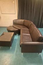 Ronde leren hoekbank, Huis en Inrichting, Ophalen, Gebruikt, Leer
